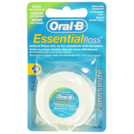 Oral B Floss Esssential Floss Mint Waxed 50m - Acheter en ligne Oral B Floss Esssential Floss Mint Waxed 50m - Acheter en ligne
