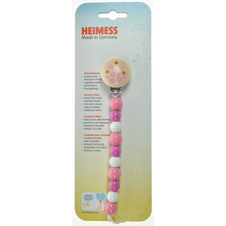 Heimess Attache Sucette Bois Rose H9217 Heimess Attache Sucette Bois Rose H9217