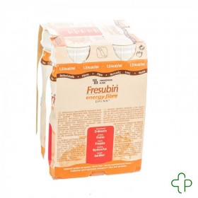 Fresubin Energy Fibre Drink Fraise      flacon 4x200ml - Acheter en ligne
