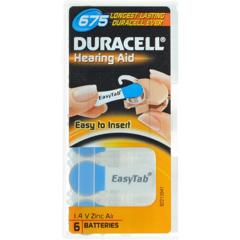 Duracell Easytab Pile Auditive Da675 6 Bleu