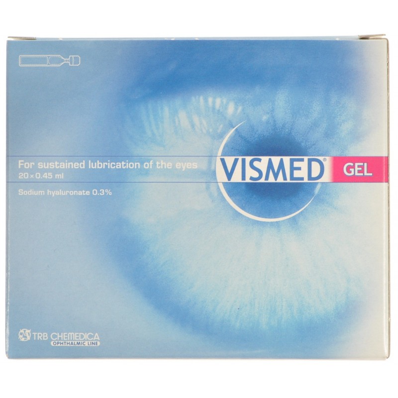 Vismed Gel Bevochtigen Ogen 0,3% Fles 20 X 0,45 ml