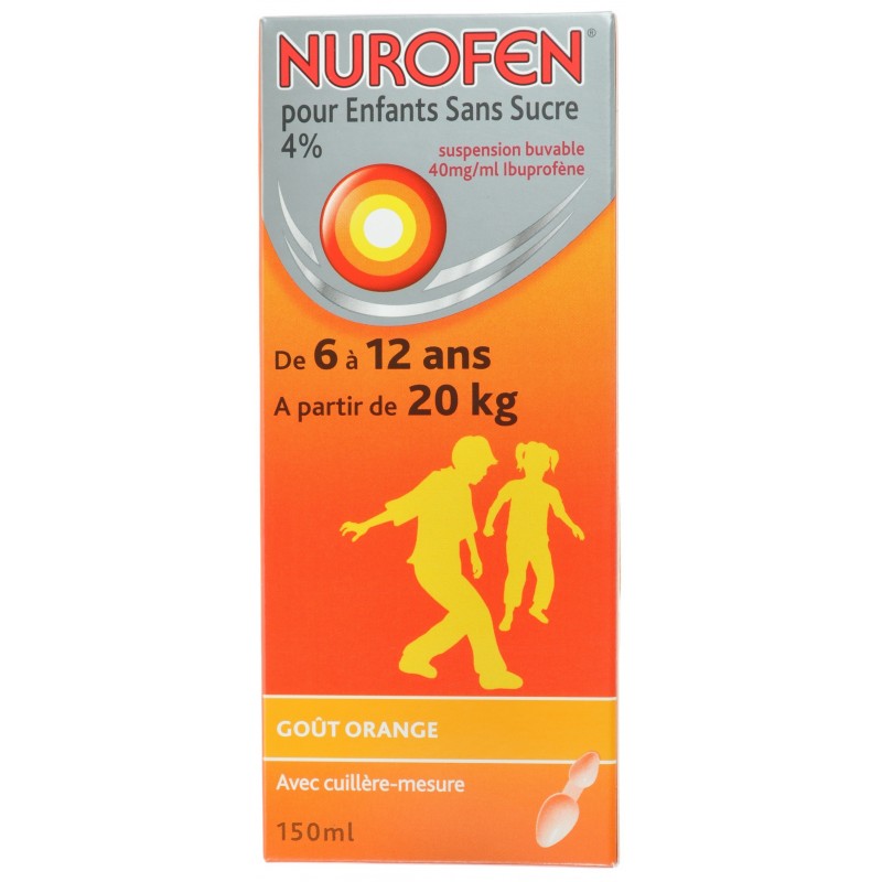 Nurofen Kind Sinaas 4% Suspensie Suikervrij 150 ml