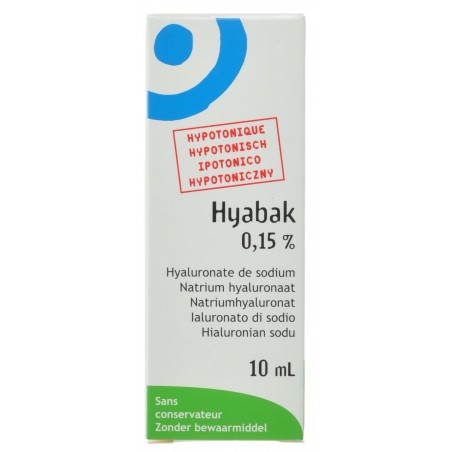Hyabak 0,15% collyre hyaluron nf 10ml Hyabak 0,15% collyre hyaluron nf 10ml