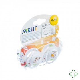 Avent sucette animaux silicone double 0- 6m 2