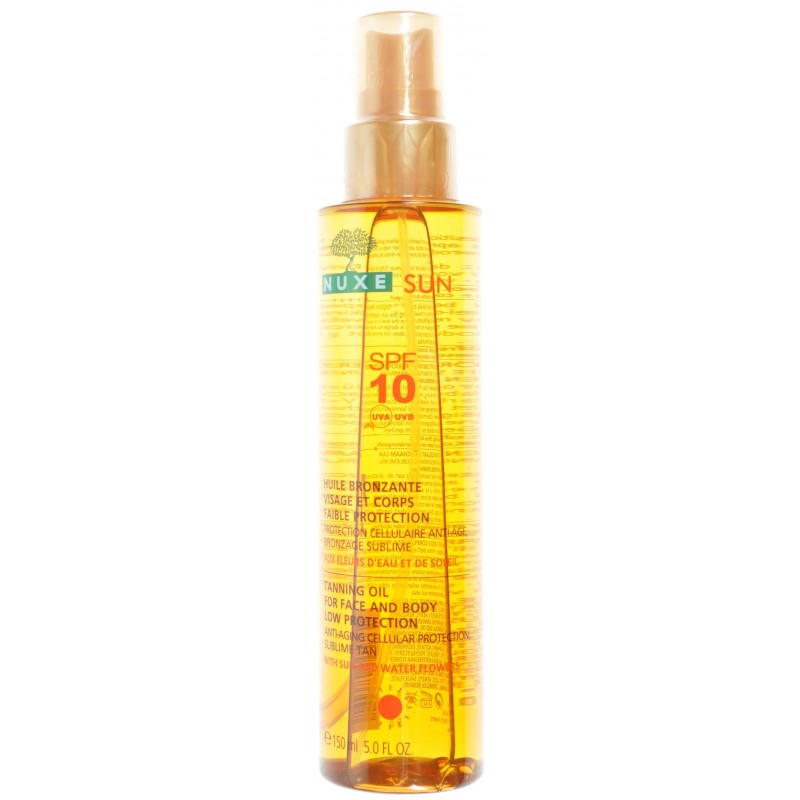 Nuxe sun huile bronzage visage-corps ip10 flacon pompe 150ml