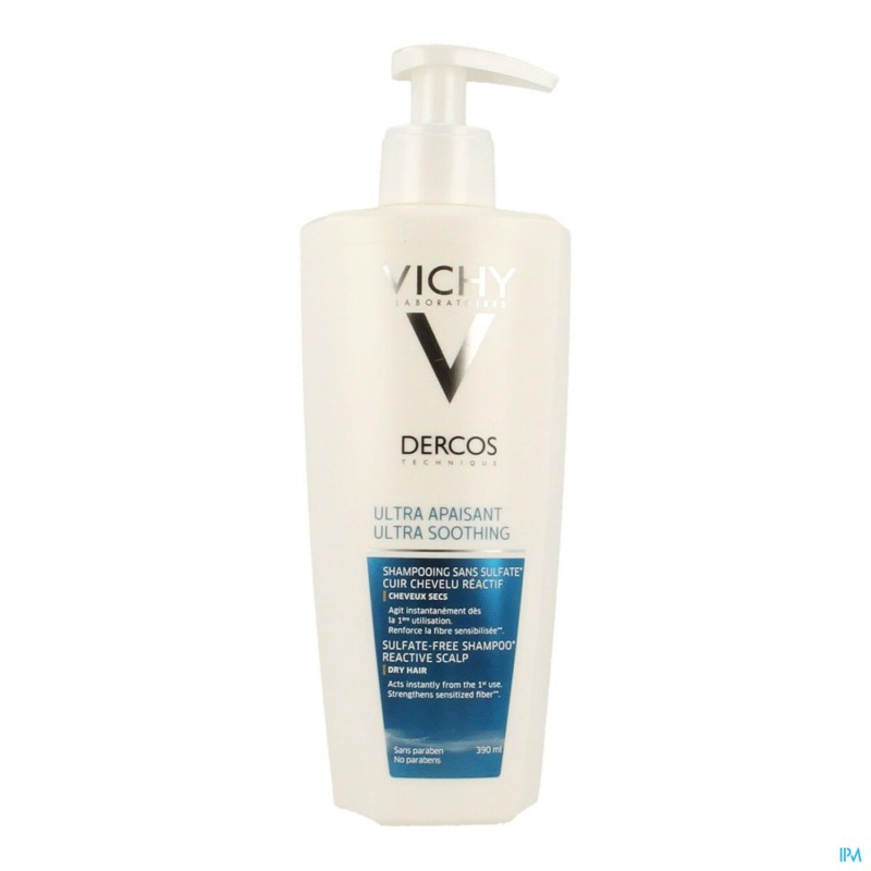 Vichy dercos shampooing dermo apaisant cheveux secs 390ml