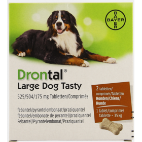 DRONTAL LARGE DOG TASTY 525/504/175MG COMP 1X2