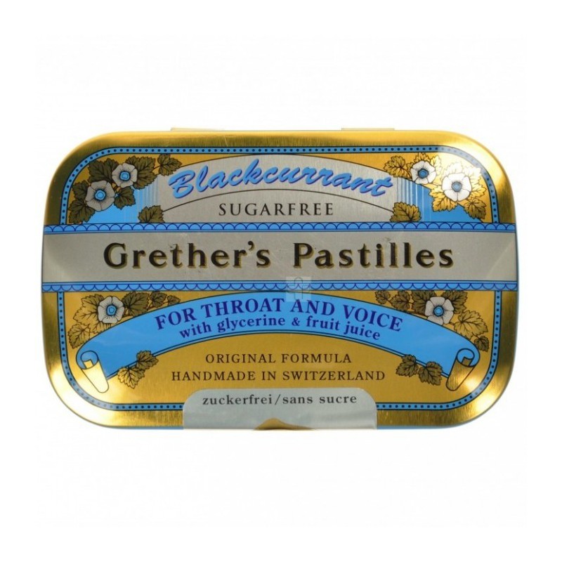 Grethers Blackcurrant Sans Sucre Past. 110 G