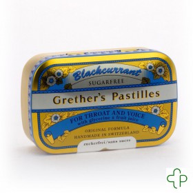 Grethers Blackcurrant Sans Sucre Past. 110 G