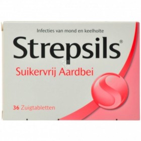 Strepsils Sans Sucre Fraise Pastilles a Sucer 36 - Acheter en ligne