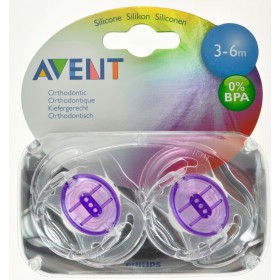 Avent Sucettes Transparentes Silicone 3-6m 2