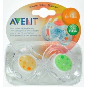 Avent Sucettes Transparentes Silicone +6m 2
