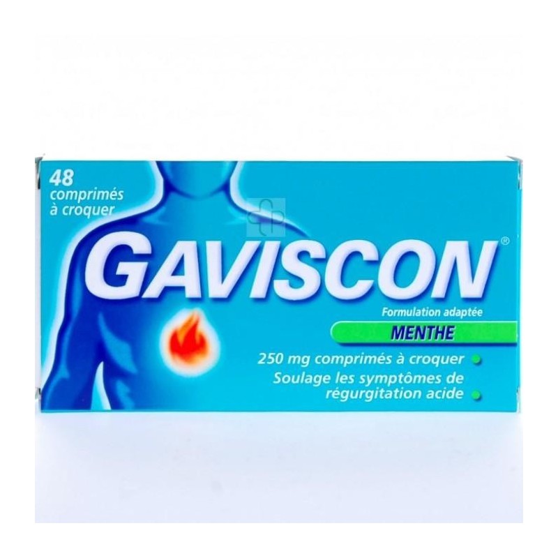 Gaviscon Menthe 48 Comprimés à Croquer - Acheter en ligne
