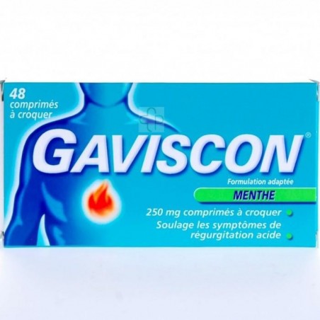 Gaviscon Menthe 48 Comprimés à Croquer - Acheter en ligne Gaviscon Menthe 48 Comprimés à Croquer - Acheter en ligne