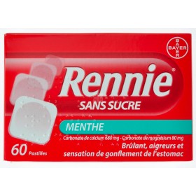 Rennie Sans Sucre Pastilles 60
