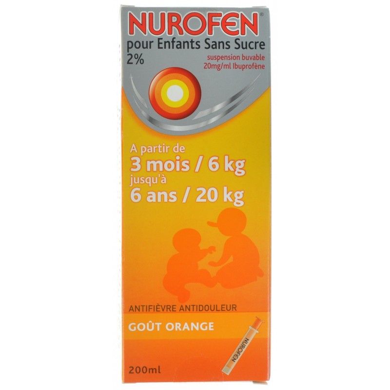 Nurofen Kind Sinaas Suspensie Suikervrij 200 ml