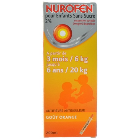 Nurofen Kind Sinaas Suspensie Suikervrij 200 ml