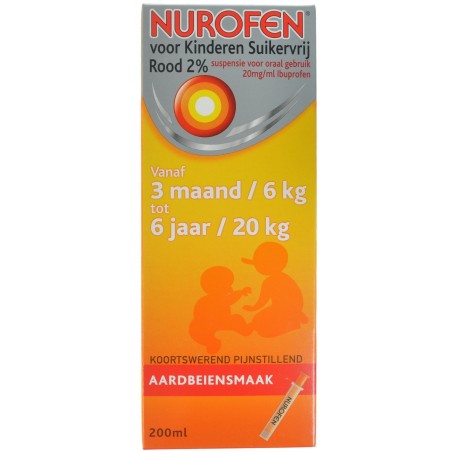 Nurofen Enfant Fraise Sans Sucre 2% 200ml - Acheter en ligne