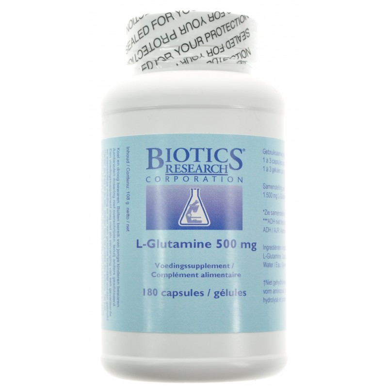 L-glutamine 500mg Biotics Capsules 180 Energetica Natura - Acheter en ligne