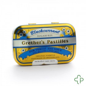 Grether's Pastilles Blackcurrant Sans sucre Dragées 60g